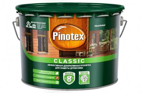 Купить Декоративная защитная пропитка PINOTEX CLASSIC для древесины палисандр 9 л фото №1