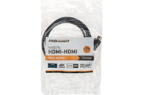 Купить Шнур HDMI-HDMI GOLD с фильтром 1.5м 17-6203-6  PROCONNECT 17-6203-6 фото №4