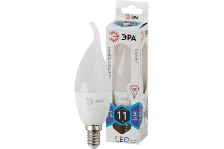 Купить Лампа светодиодная Эра LED BXS-11W-840-E14  диод  свеча на ветру  11Вт  нейтр  E14 фото №3