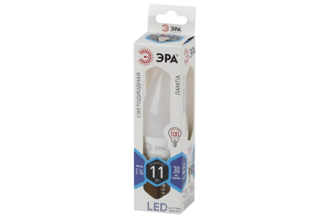 Купить Лампа светодиодная Эра LED BXS-11W-840-E14  диод  свеча на ветру  11Вт  нейтр  E14 фото №2