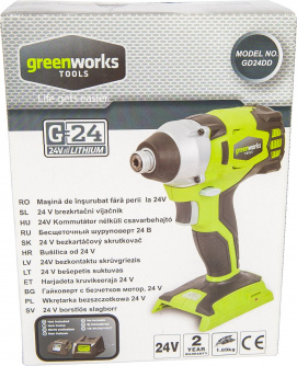 Купить Шуруповерт аккумуляторный GREENWORKS GD24ID 24 V без акк и з/у   3801407 фото №15