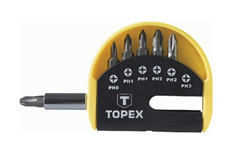 Купить TOPEX Набор бит с держателем  7шт  39D350 фото №1