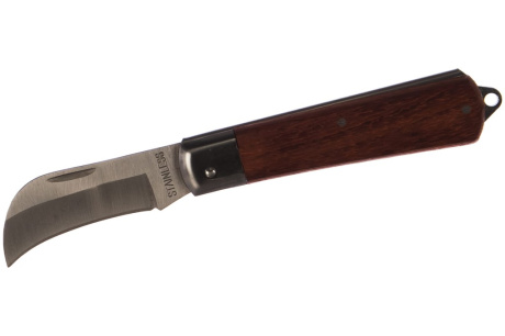 Купить Складной нож SPARTA 200 мм  загнутое лезвие  деревянная ручка 78999 фото №2