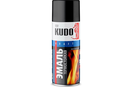 Купить Термостойкая эмаль-аэрозоль KUDO черная 520 мл 1/12 5002 585304 фото №1