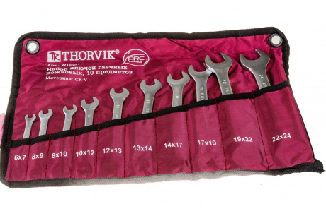 Купить Набор ключей THORVIK гаечных рожковых серии ARC в сумке, 6-24 мм, 10 предметов   W1S10TB фото №4