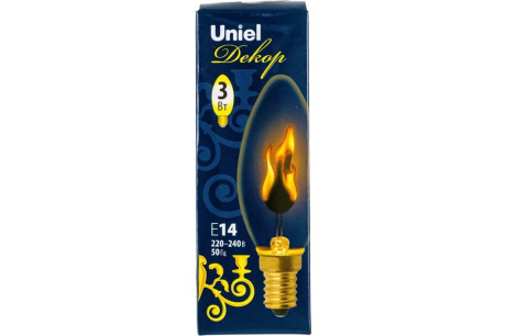 Купить Лампа ЛН Uniel С35 3W E14 эффект пламени IL-N-C35-3/RED-FLAME/E14/CL фото №5