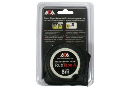 Купить Рулетка ударопрочная ADA RubTape 8 с полимерным покрытием ленты 8м фото №6