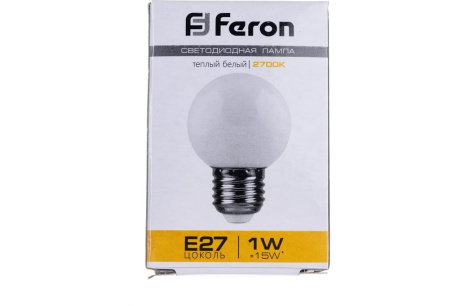 Купить Лампа светодиодная FERON LB-37 1W 230V E27 шарик 2700K 80lm 45*70mm 25878 фото №8