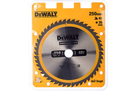 Купить Пильный диск CONSTRUCT (250х30 мм; 48 ATB) DEWALT DT1957 фото №3
