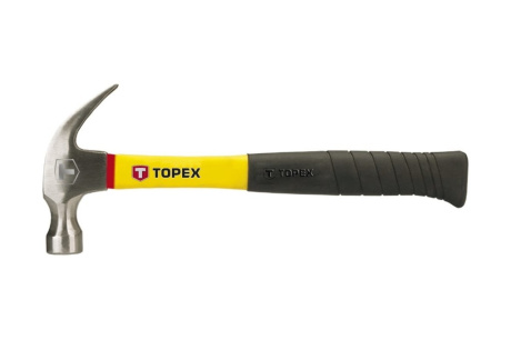 Купить TOPEX Молоток-гвоздодер 450 гр  рукоятка стекловолокно  02A704 фото №1