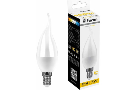 Купить Светодиодная лампа FERON 7W 230V E14 2700K на ветру  LB-97 25760 фото №1