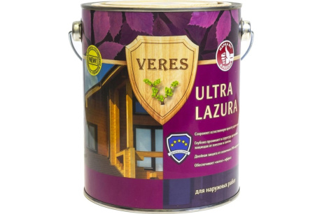 Купить Пропитка Veres Ultra Lazura №4 орех 2.7 л 1/4 42042 фото №1