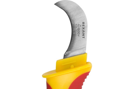 Купить Нож монтажника нержавеющая сталь изогнутое лезвие Rexant 12-4937 фото №3