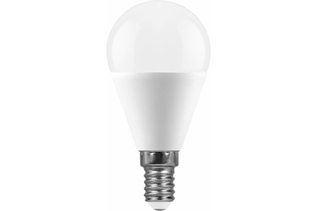 Купить Лампа светодиодная FERON LB-750 11W 230V E14 G45 шар 6400K 955lm 45*92mm 25948 фото №2