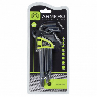 Купить Набор шестигранных ключей ARMERO длинные Cr-V (9 шт)      A410/096 фото №2