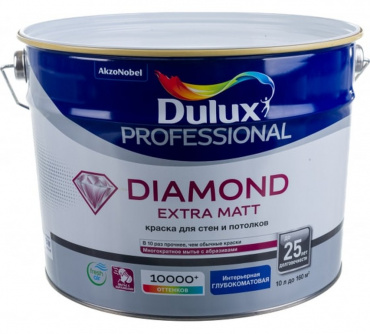 Купить Краска интерьерная DULUX TRADE DIAMOND EXTRA MATT глубокоматовая Баз BW 10 л фото №1