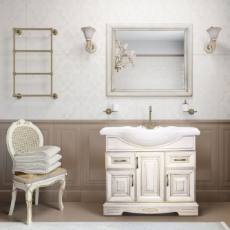 Купить Зеркало Mirsant Версаль Premium 85 белое золото  Ясень фото №3