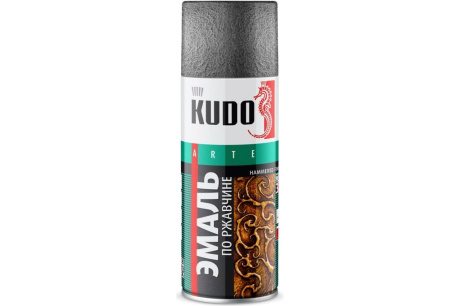 Купить KUDO Эмаль аэрозоль. молотковая по ржавчине серебристая 520мл  KU-3001 фото №3