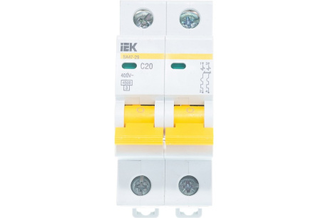 Купить Автоматический выключатель IEK ВА47-29 2п, 20А, С, 4.5кА, MVA20-2-020-C фото №6