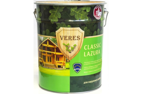 Купить Пропитка Veres Classic Lazura №4 орех 9 л 1 205684 фото №1