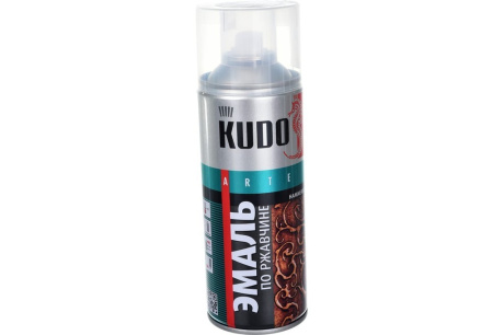 Купить KUDO Эмаль аэрозоль. молотковая по ржавчине черная медь 520мл  KU-3015 фото №1