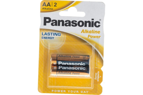 Купить Батарейка "Panasonic" AA LR6 Alkaline Power щелочная  бл/2шт   5410853042259 фото №2