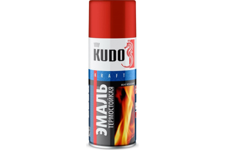 Купить Краска аэрозольная Kudo KU-5005 термостойкая красная  520 мл фото №1