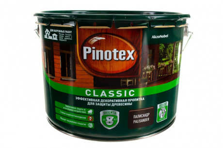 Купить Декоративная защитная пропитка PINOTEX CLASSIC для древесины палисандр 9 л фото №2