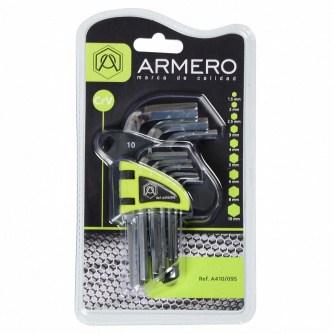 Купить Набор шестигранных ключей ARMERO короткие Cr-V (9 шт)      A410/095 фото №2