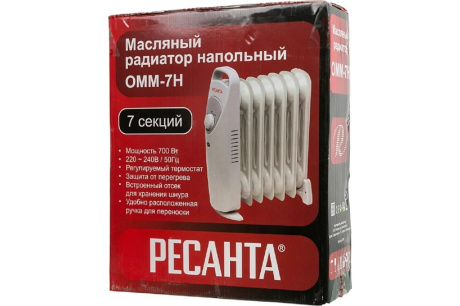 Купить Масляный радиатор РЕСАНТА ОММ- 7Н 0 7кВт фото №5