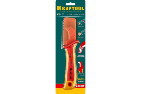 Купить Диэлектрический нож электрика с "пяткой", изогнутый Kraftool KN-7, 45400 фото №2