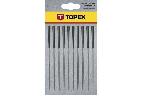 Купить TOPEX  Набор надфилей по металлу 10 шт  пластиковые ручки 06A015 фото №3