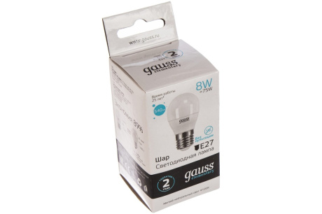 Купить Лампа GAUSS LED Elementary Globe 8W Е27 4100K 53228 фото №3