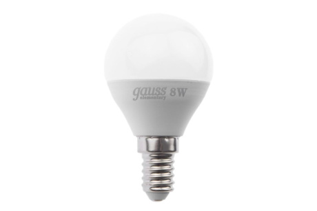 Купить Лампа GAUSS LED Elementary Globe 8W Е14 4100K 53128 фото №1