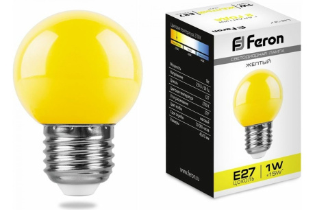 Купить Лампа LED LB-37 1W E27 желтый  FERON 25879 фото №1