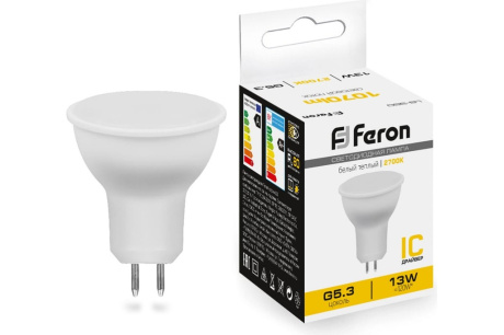 Купить Лампа светодиодная FERON LB-960 13W 230V G5 3 2700K 50*50mm фото №1