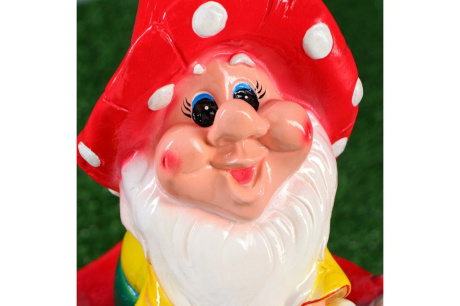 Купить Садовая фигура "Гном на грибе"  разноцветный  52 см 4064493 фото №4