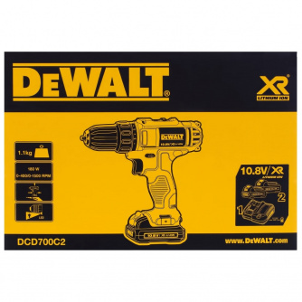 Купить Дрель аккумуляторная DEWALT  DCD 700 C2  10.8v 1.3Ah Li-Ion фото №8
