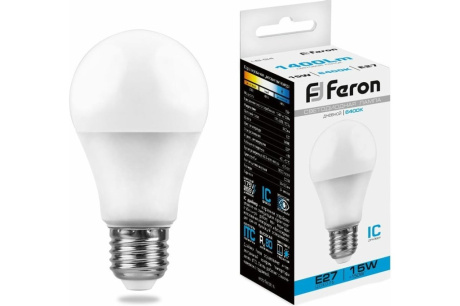 Купить Лампа светодиод. FERON LB-94 15Вт Е27 6400К А60 25630 фото №1