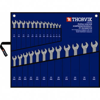 Купить Набор ключей THORVIK гаечных комбинированных в сумке, 6-32 мм, 25 предметов   CWS0025 фото №1